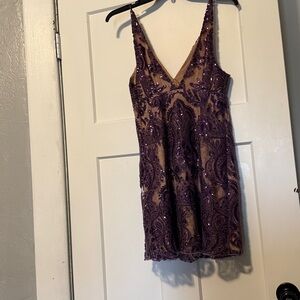 Free People Purple Sequin Embellished Dress